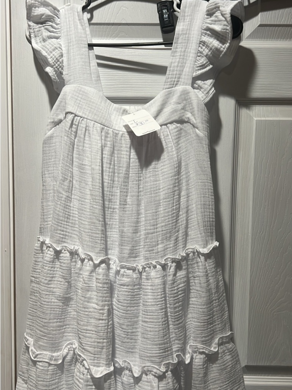 Girls' White Ruffle Tiered Dress - Brand Unknown